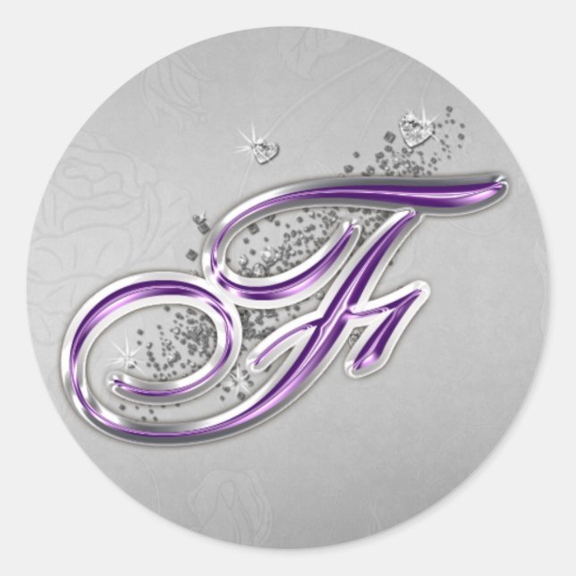 Autocollant Monogramme F de Parties scintillant vi (Devant)