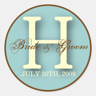 Autocollant Monogramme H bleu et Brown