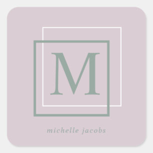 Autocollant Monogramme Pastel Moderne