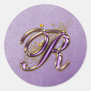 Autocollant Monogramme R de Parties scintillant vi