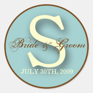 Autocollant Monogramme S bleu et Brown