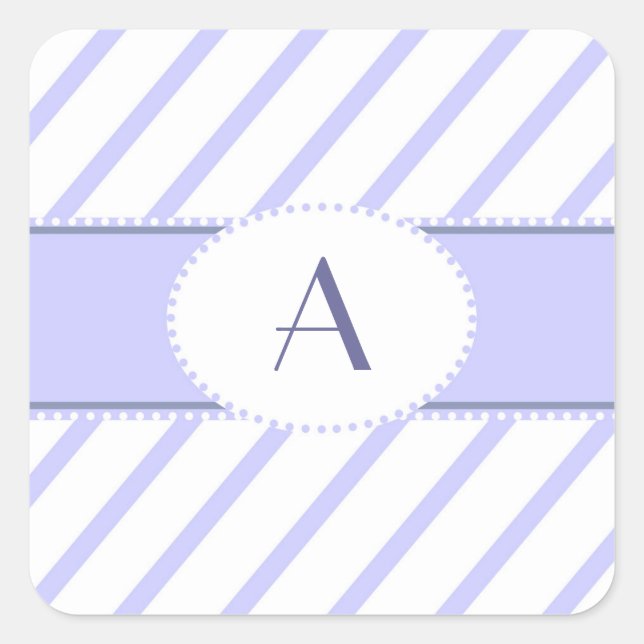 Autocollant monogramme violet et blanc (Devant)