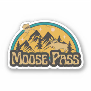 Autocollant Moose Pass, Alaska