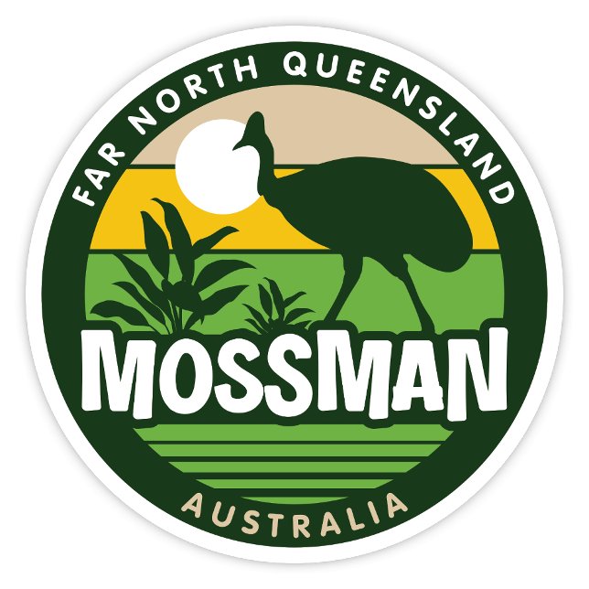 Autocollant Mossman, Queensland Australie (Mossman Far North Queensland, Australia Retro Round Sticker)