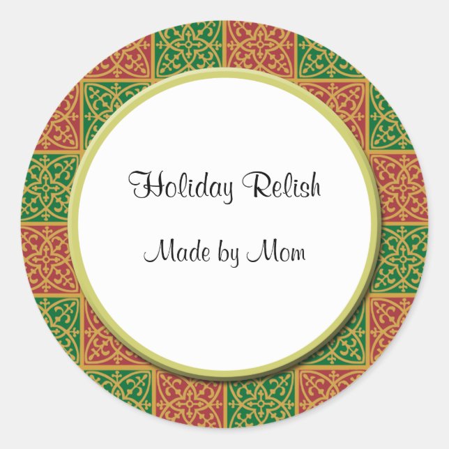 Autocollant Motif personnalisé rouge et vert (Devant)