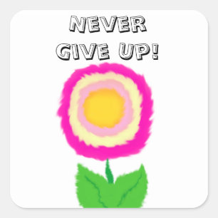 Autocollant motivationnel rose et jaune