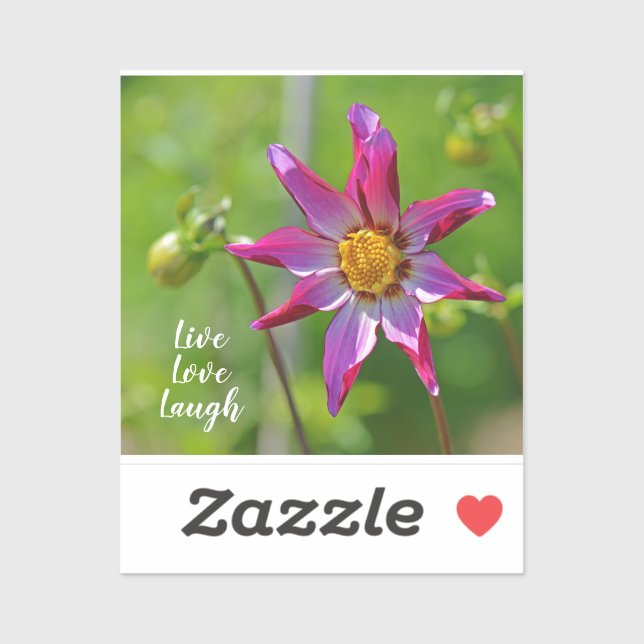 Autocollant motivationnel rose et violet Dahlia (Feuille)