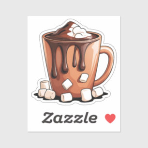 Autocollant Mug Rêve de Chocolat Chaud Volcan