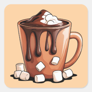 Autocollant Mug Rêve de Chocolat Chaud Volcan