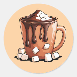 Autocollant Mug Rêve de Chocolat Chaud Volcan