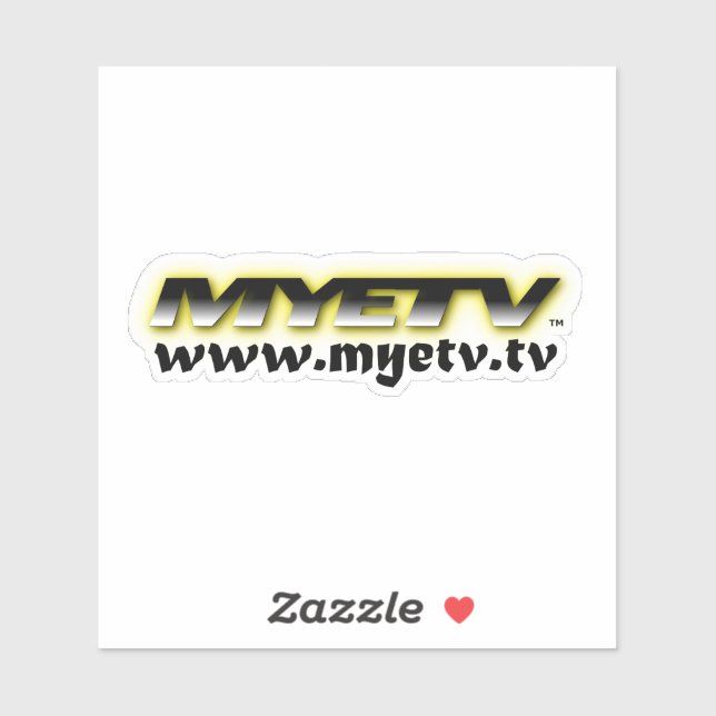 Autocollant MYETV portable (transparent/blanc) (Feuille)