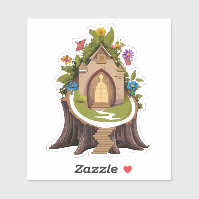 Autocollant naturel Gnome Forest Home (Feuille)