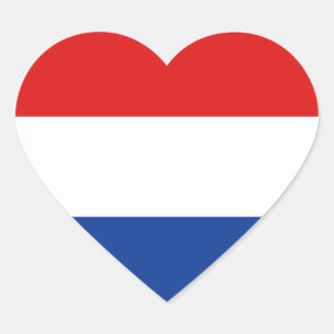 Autocollant néerlandais de coeur de drapeau