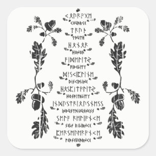 Autocollant noble de neuf vertus