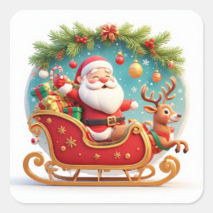 Autocollant Noël Renne du traîneau du Père Noël