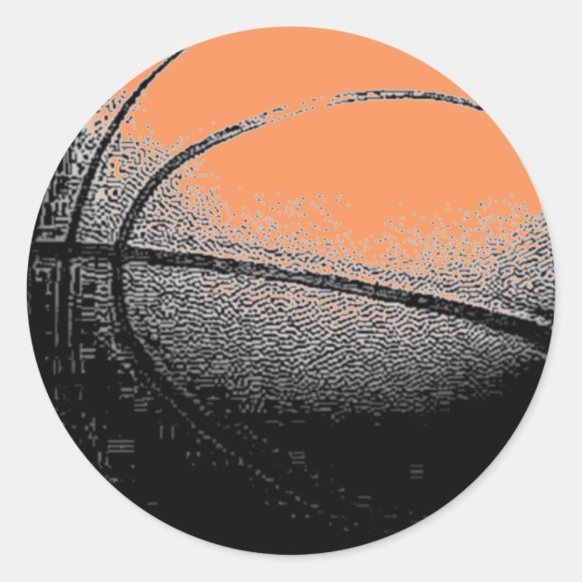 Autocollant noir blanc orange de basket-ball pop a (Devant)