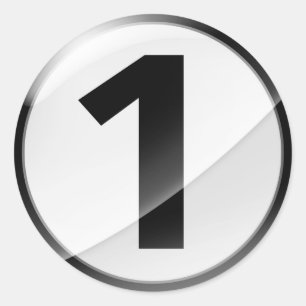 Autocollant noir du numéro 1