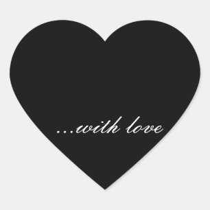 autocollant noir et blanc de coeur