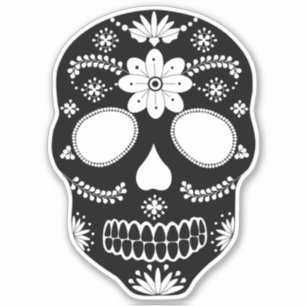 Autocollant noir et blanc pour sucre mexicain