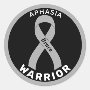 Autocollant noir rond Aphasia Warria