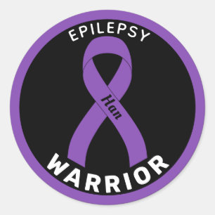 Autocollant noir rond Epilepsy Warrior