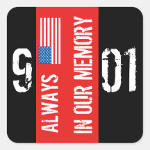 Autocollant noir rouge du mémorial du 911
