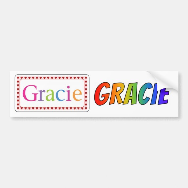 Autocollant nommé de Gracie d'étiquette (Devant)
