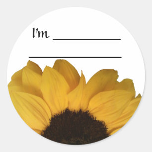 Autocollant nommé de tournesol d'étiquette