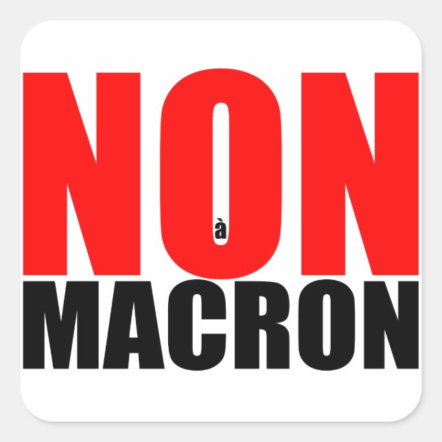 Autocollant NON à MACRON (Devant)