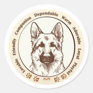 Autocollant numérique de berger allemand mignon
