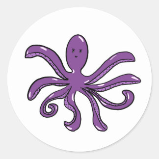 Autocollant octopus violet
