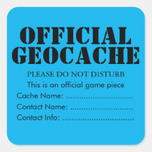 Autocollant officiel de géocache personnalisé 