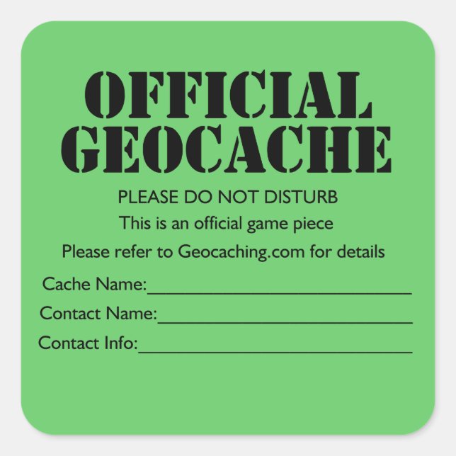 Autocollant officiel Geocache (Devant)