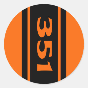 Autocollant Orange Black Race Stripes 351