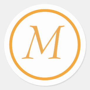 Autocollant orange monogramme