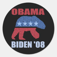 Autocollant Ours Polaire Obama Biden '08 Démocrate