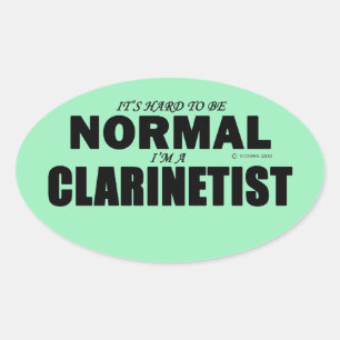 Autocollant Oval Clarinetist normal