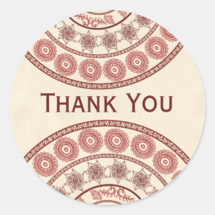 Autocollant Oval du Mariage indien Henna Mehndi