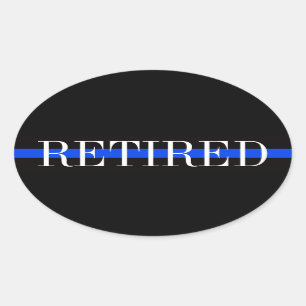 AUTOCOLLANT OVAL POUR ANCIEN OFFICIER DE POLICE