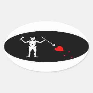 Autocollant ovale #1 de Sigil de pirate de