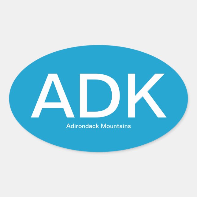 Autocollant Ovale Adirondack Mountains ADK (Devant)