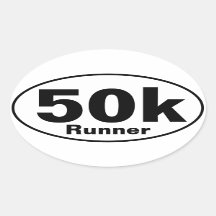 Autocollant ovale de 50 000 coureurs