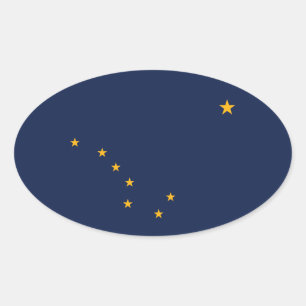 Autocollant ovale de drapeau de l'Alaska