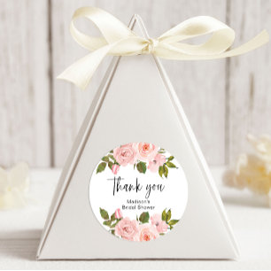 Autocollant ovale de mariage floral rose carmin