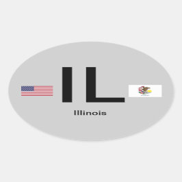 Autocollant ovale de style Euro Illinois*