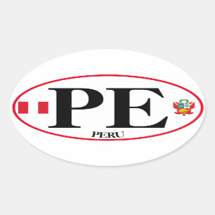 Autocollant ovale de style euro-péruvien