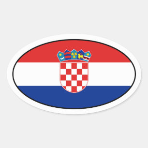 Autocollant ovale drapeau de Croatie