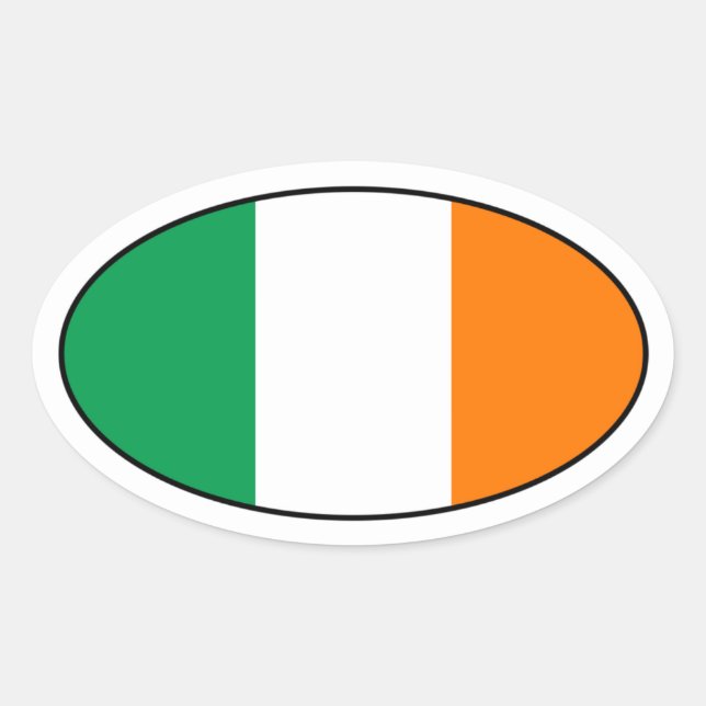 Autocollant ovale drapeau d'Irlande (Devant)