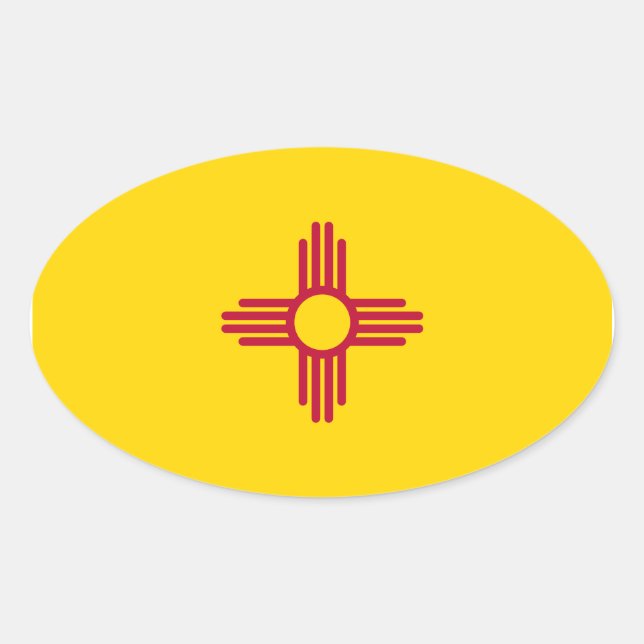 Autocollant ovale du drapeau du Nouveau-Mexique (Devant)