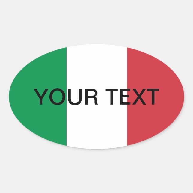 Autocollant ovale du drapeau italien | Drapeau de  (Devant)